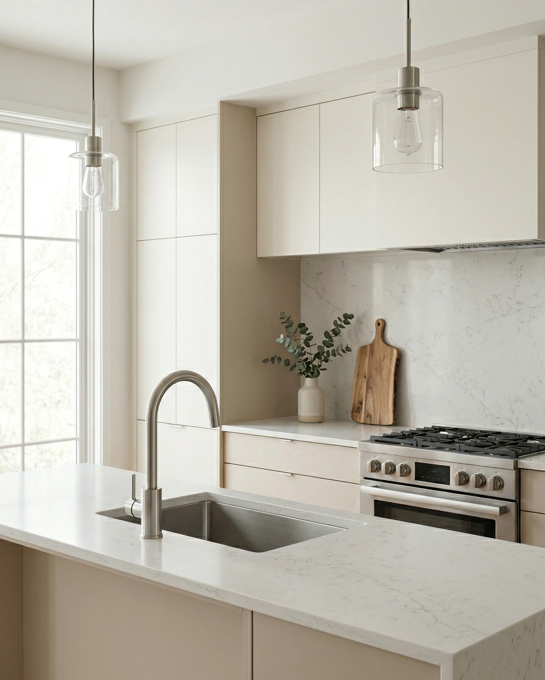 CAMILLA SERIES – KITCHEN FAUCET WITH ARCHED SPOUT, SMOOTH CONTOURS AND REFINED MODERN SIMPLICITY.