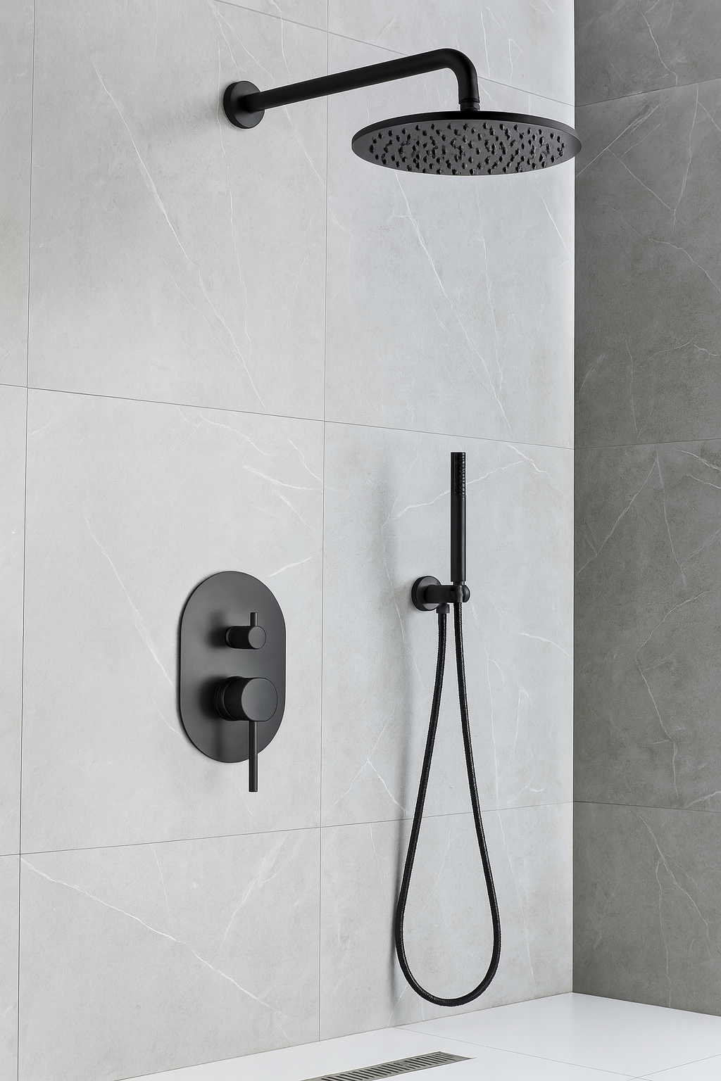 Katarina Wall-Mounted Rain Shower Combo - Luxury, Safety, and Performance