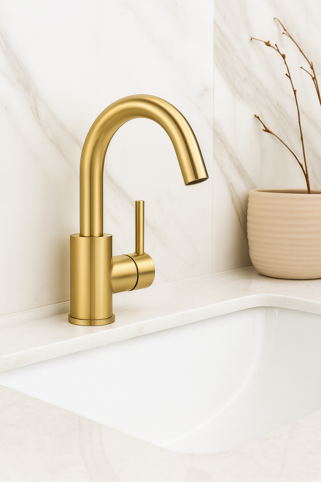 Lucia Modern Bathroom Faucet - Sleek, Safe, and Built to Last