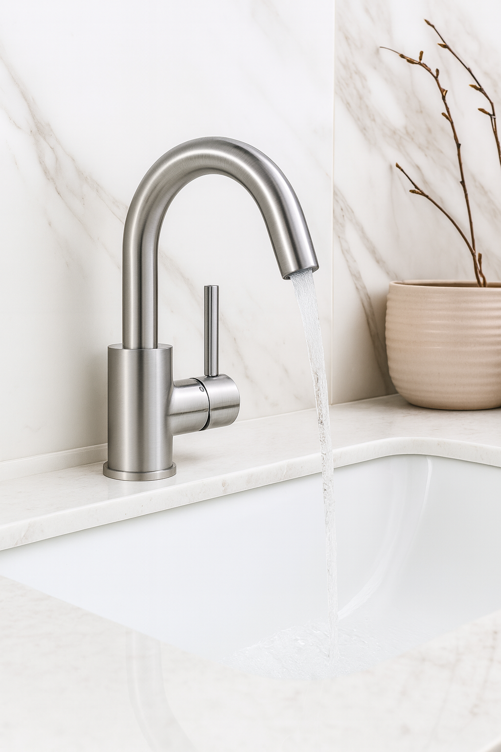 Lucia Modern Bathroom Faucet - Sleek, Safe, and Built to Last