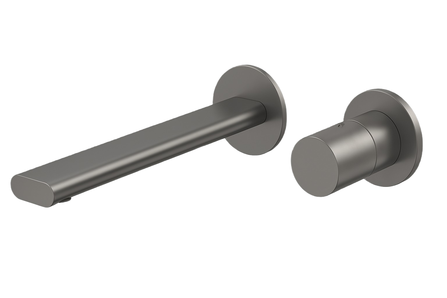 LIVIA SERIES – WALL MOUNTED BATHROOM FAUCET WITH ELONGATED FLAT SPOUT AND MINIMALIST ROUND CONTROL