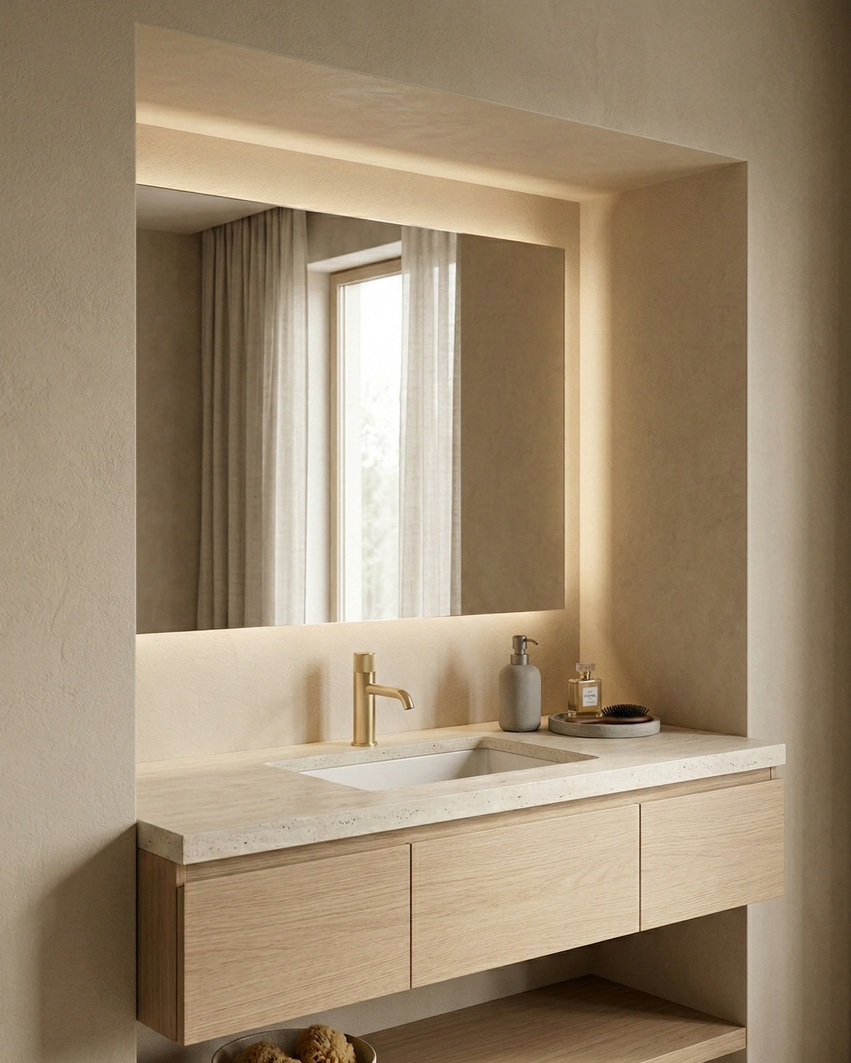 ALESSIA SERIES – BATHROOM FAUCET WITH TEXTURED DETAIL, REFINED PROPORTIONS AND DISTINCTIVE MODERN LOOK