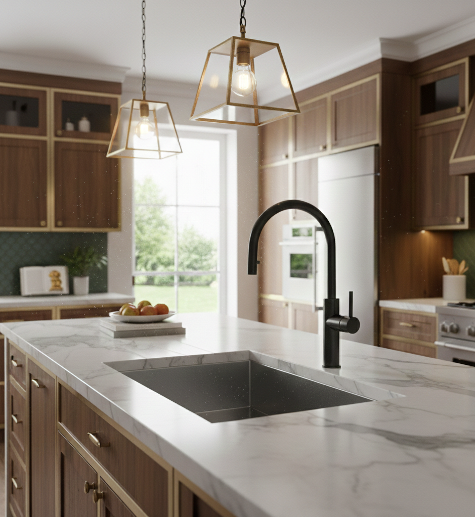 YC-83001 – Modern Square Kitchen Faucet