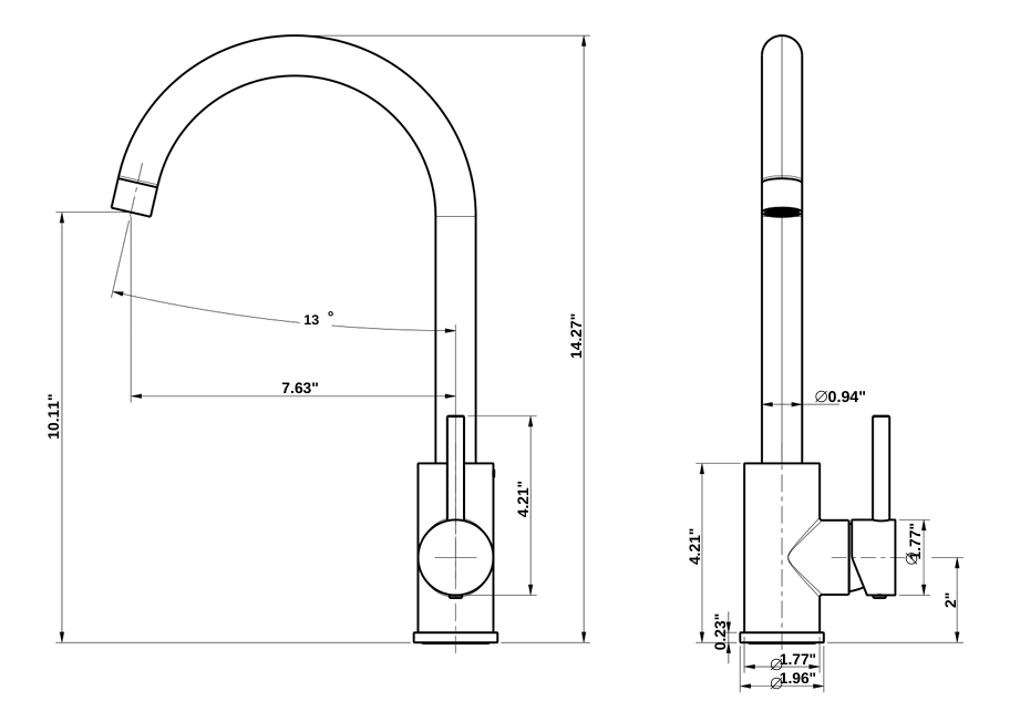 YC-8201 Premium Kitchen Faucet – Modern Square Design