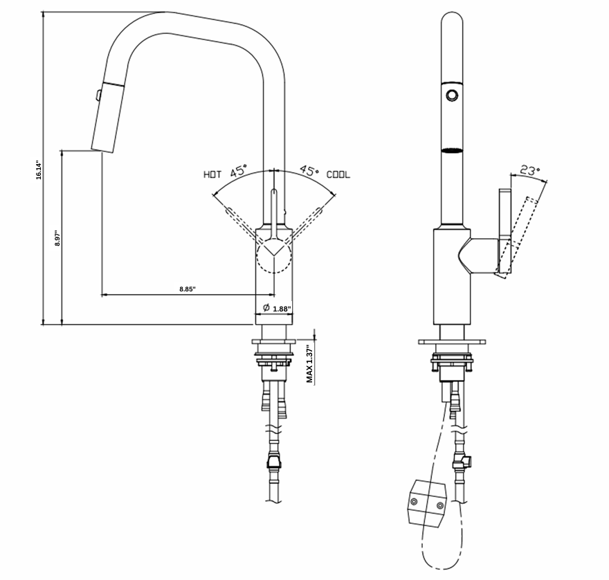 CAMILLA SERIES – KITCHEN FAUCET, A PULL OUT DESIGN DEFINED BY CONTROL AND BALANCE.