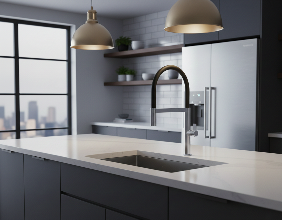 YC-8224 – Modern Square Kitchen Faucet