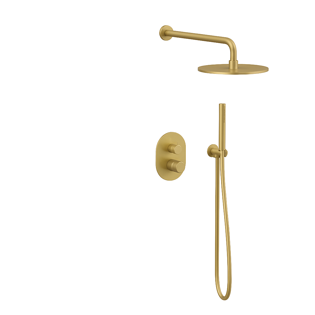 ALESSIA SERIES – MINIMALIST SHOWER SET WITH RAIN HEAD AND HAND SPRAYER, CLEAN LINES AND MODERN FEEL