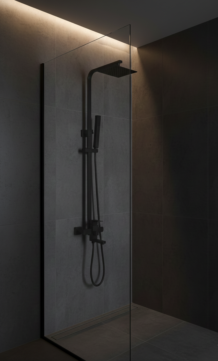 YC-8002 Contemporary Shower Set – Rain Shower Head with Handheld Sprayer and Mixer Valve