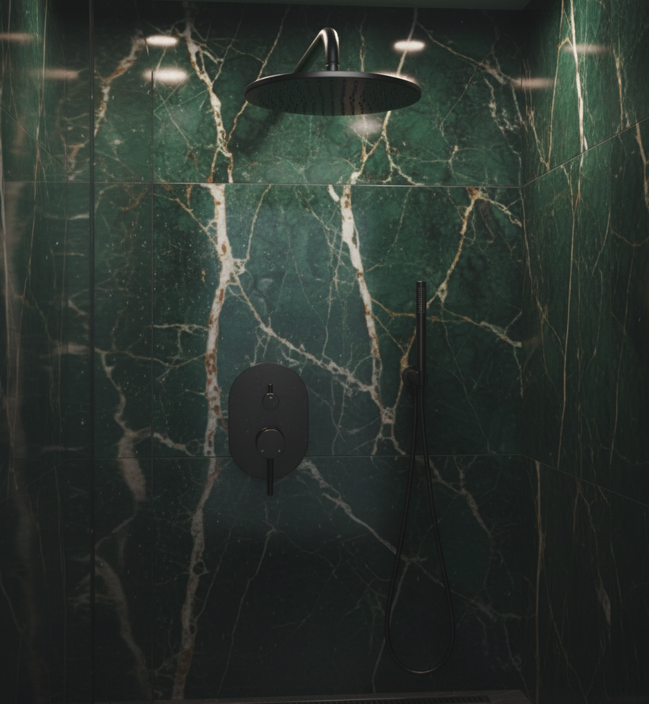 GIADA SERIES – SHOWER HEAD AND HAND SPRAYER SET, A BALANCED DESIGN FOR EFFORTLESS CONTROL.