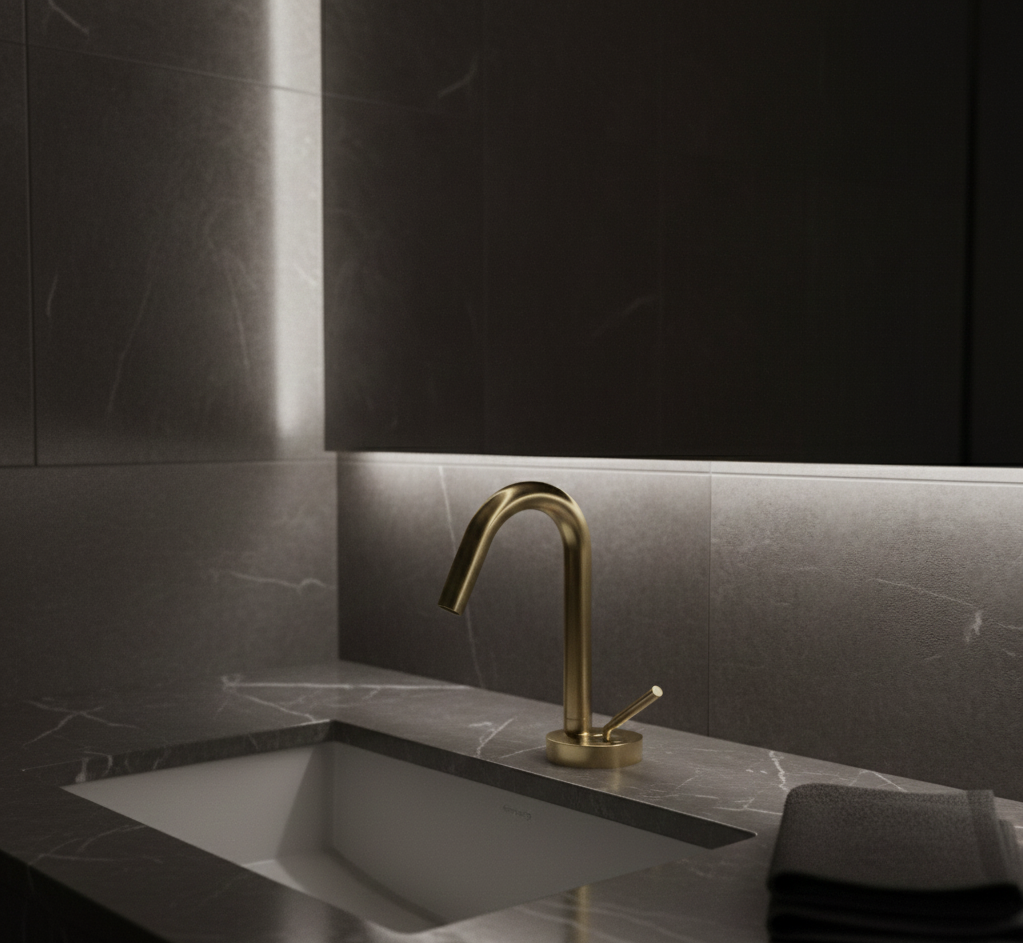 YC-80745 Elegant Vanity Faucet – Streamlined High-Arc Spout with Easy Control Handle