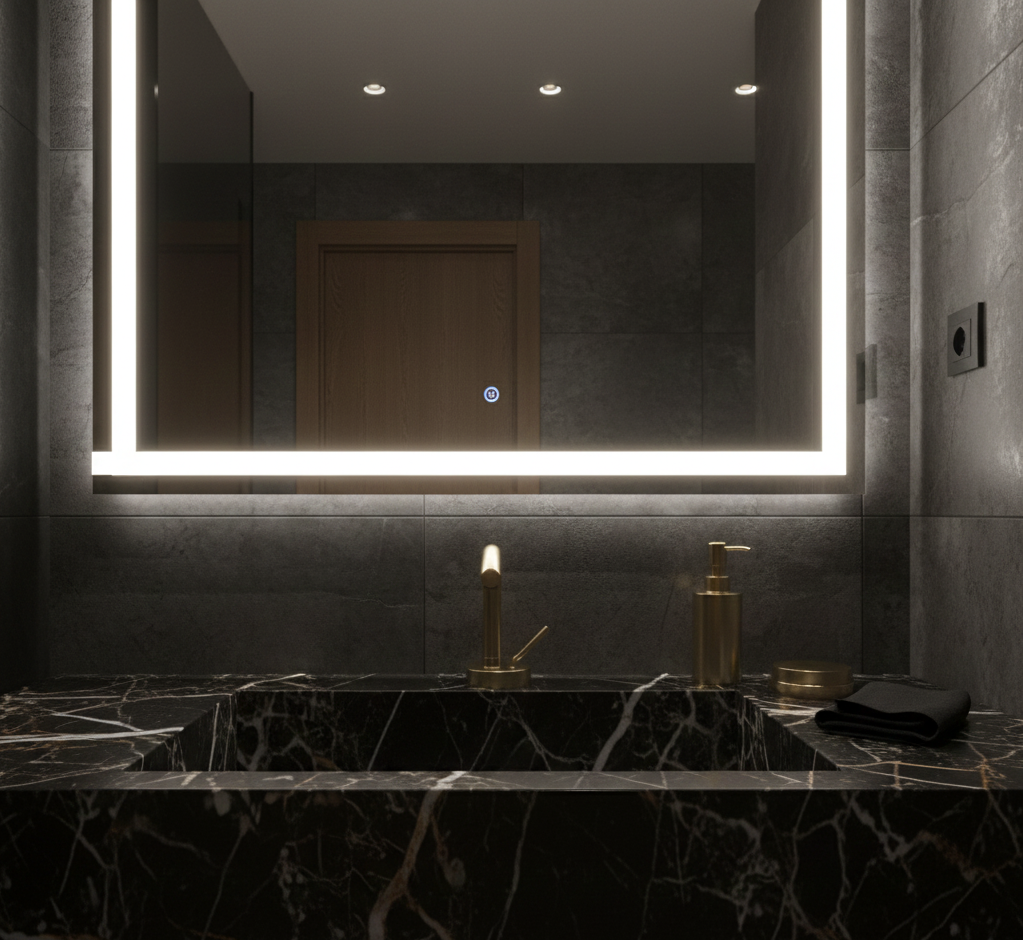 AURORA SERIES – BATHROOM FAUCET, A HORIZONTAL PROFILE DEFINED BY BALANCE AND SIMPLICITY.