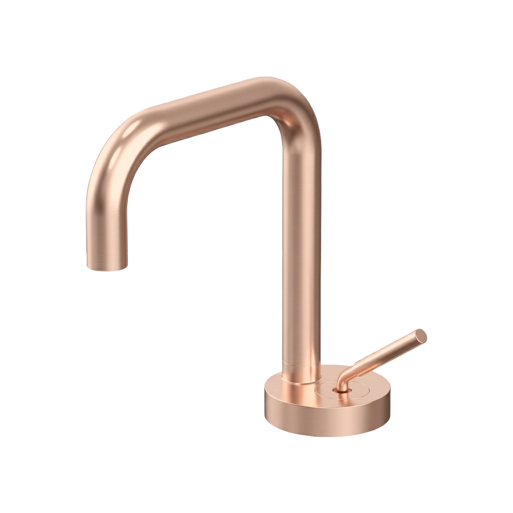 AURORA SERIES – BATHROOM FAUCET, A COMPACT HIGH ARC WITH A GROUNDED, SCULPTURAL FEEL.