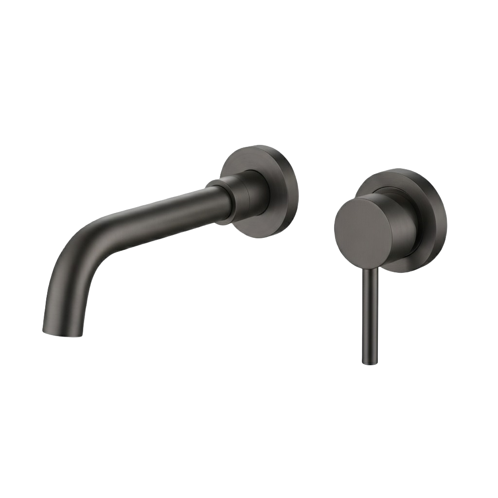 SOFIA SERIES – WALL MOUNTED BATHROOM FAUCET WITH ANGLED SPOUT AND MINIMALIST SINGLE LEVER