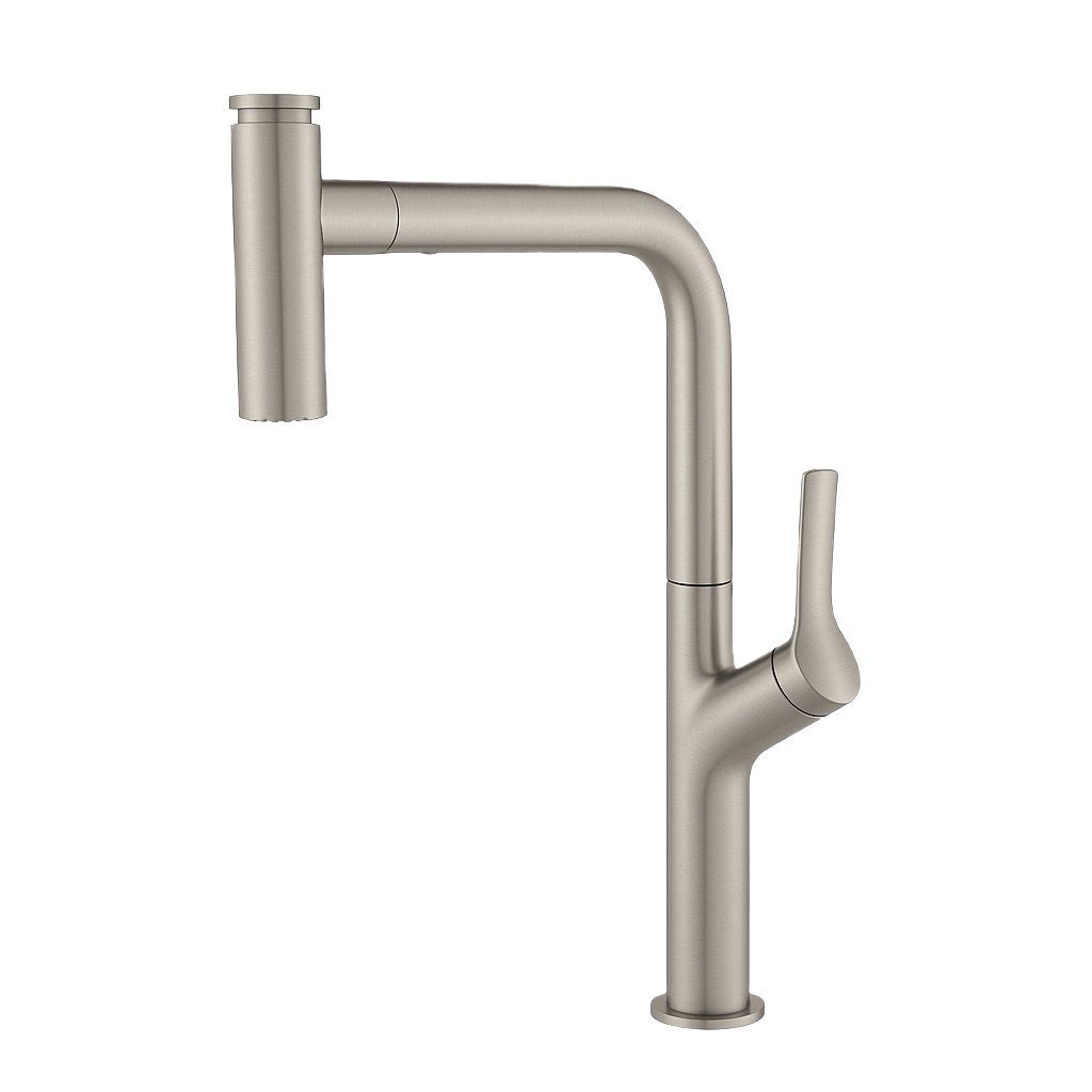 LUNA SERIES – KITCHEN FAUCET, A SCULPTURAL PULL DOWN DESIGN WITH A BOLD, CONTEMPORARY STANCE.