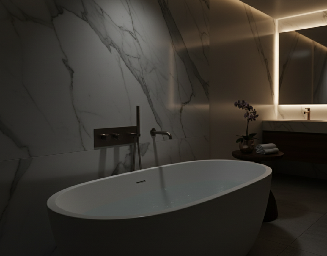 YC-SH8072-2 – Elegant Shower System, Modern Wall-Mounted Tub Filler with Hand Shower