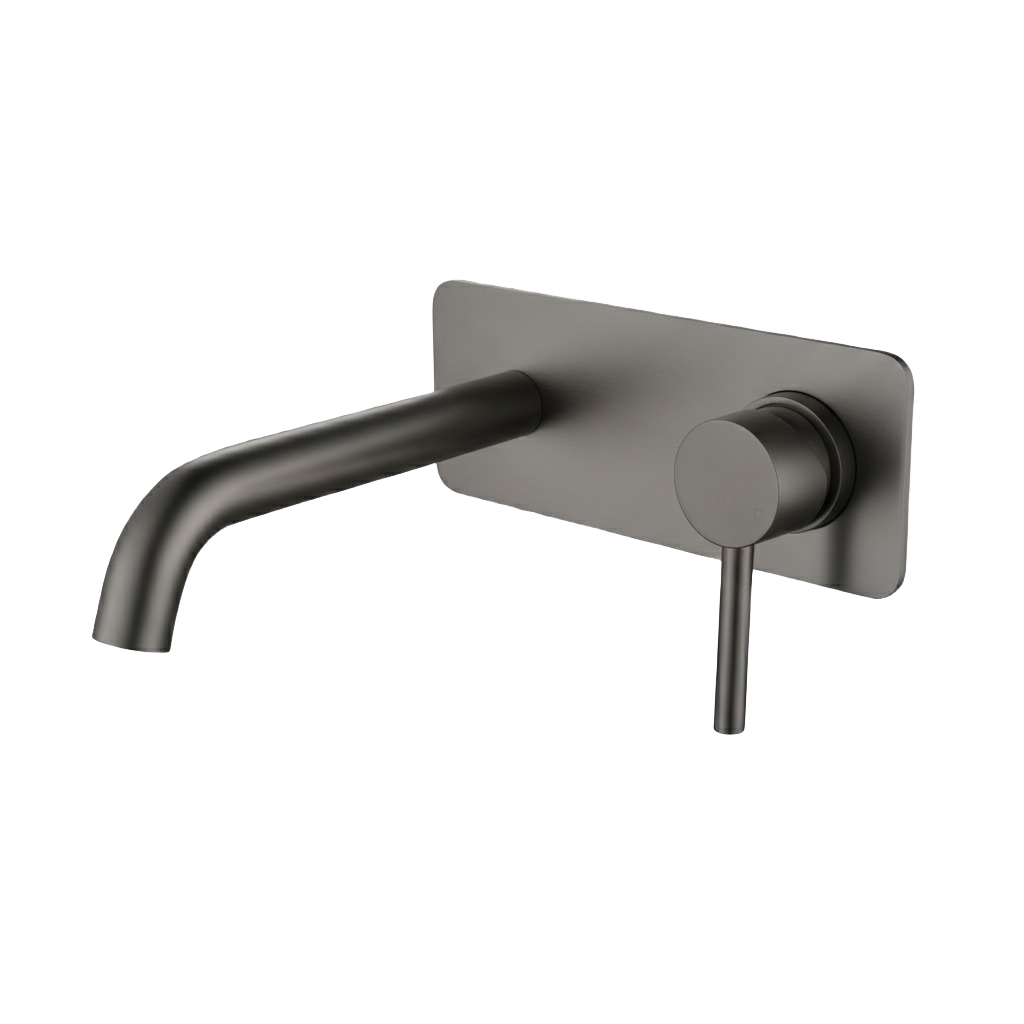 GIADA SERIES – WALL MOUNT BATHROOM FAUCET, A RESTRAINED HORIZONTAL FORM DESIGNED FOR BOTH BASIN AND TUB USE.
