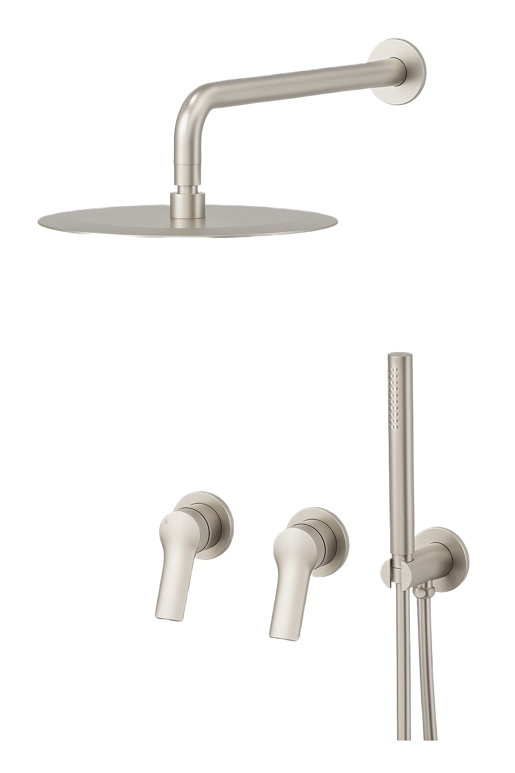 GIULIA SERIES – RAINFALL SHOWER AND HAND SPRAYER SET, CLEAN CONCEALED DESIGN FOR SEAMLESS FLOW