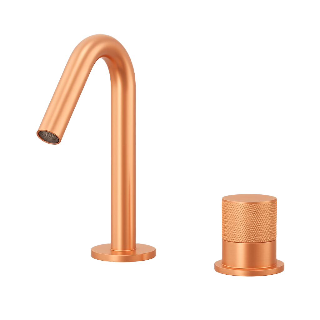 ALESSIA SERIES – BATHROOM FAUCET WITH SEPARATE VALVE, A COMPOSED TWO PIECE DESIGN FOCUSED ON CONTROL.