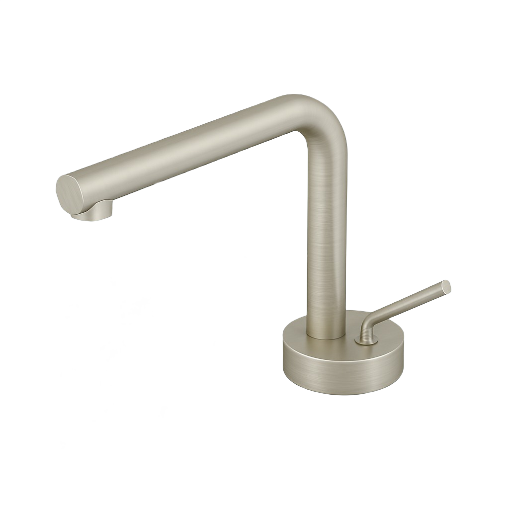 AURORA SERIES – BATHROOM FAUCET, A HORIZONTAL PROFILE DEFINED BY BALANCE AND SIMPLICITY.