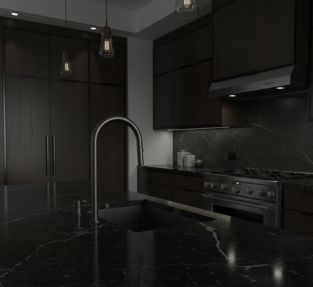 YC-84010 Modern Square Brushed Steel Kitchen Faucet