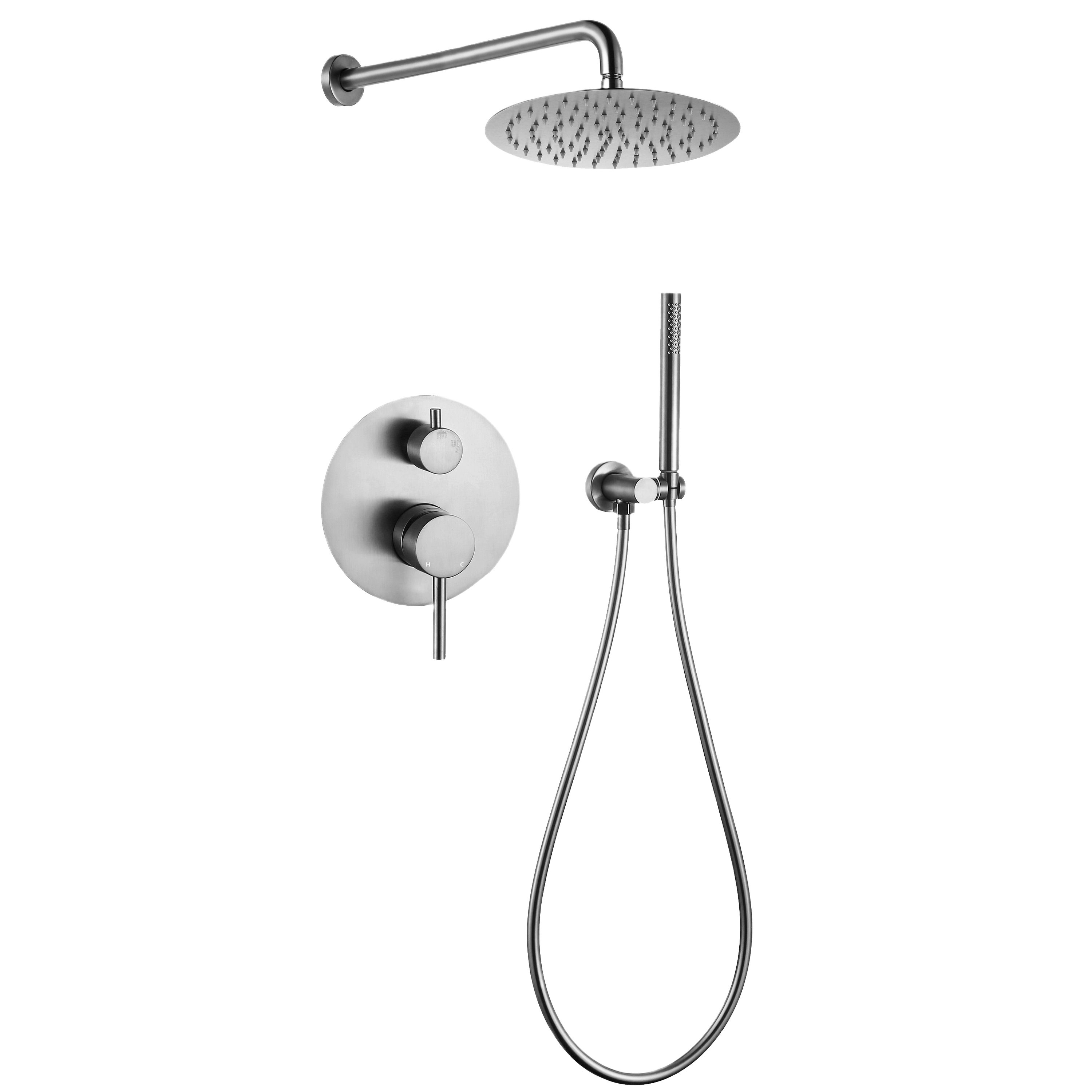 YC-8064 Dual Function Shower Set – Rain Head and Handheld