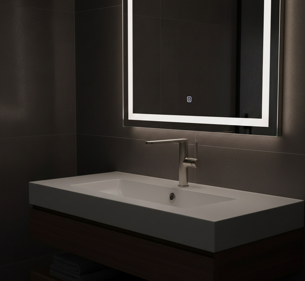 MARINA SERIES – BATHROOM FAUCET WITH SLIM FLAT SPOUT AND REFINED MODERN LEVER CONTROL