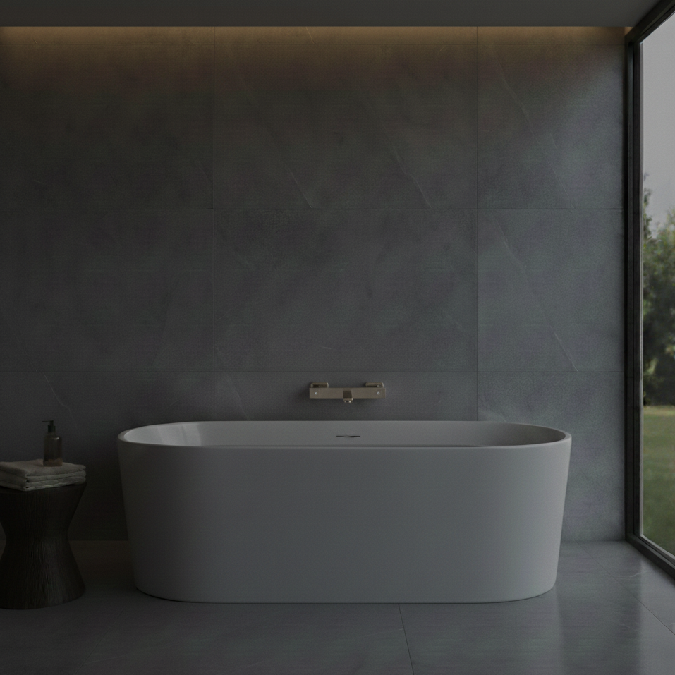 FRANCESCA SERIES – WALL MOUNTED TUB FILLER WITH BOLD LINEAR FORM, CRAFTED FOR A STRIKING CONTEMPORARY BATH