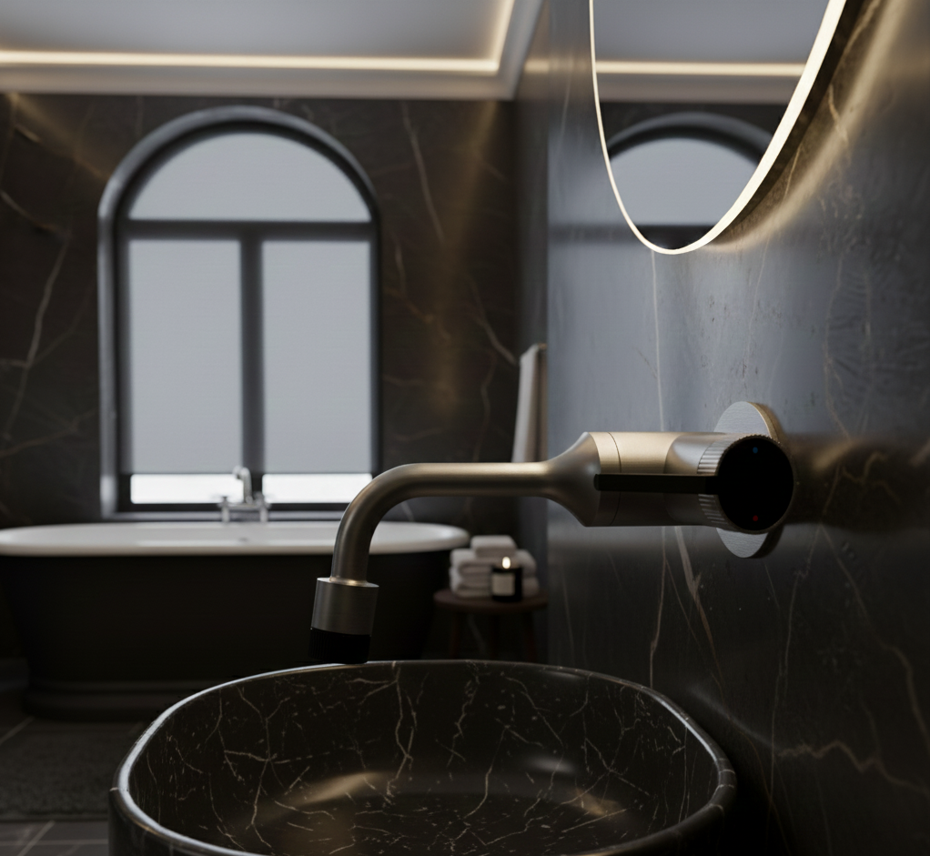 YC-RT7703 Luxury Vanity Faucet – Modern Wall-Mounted Design with Easy Control Handle