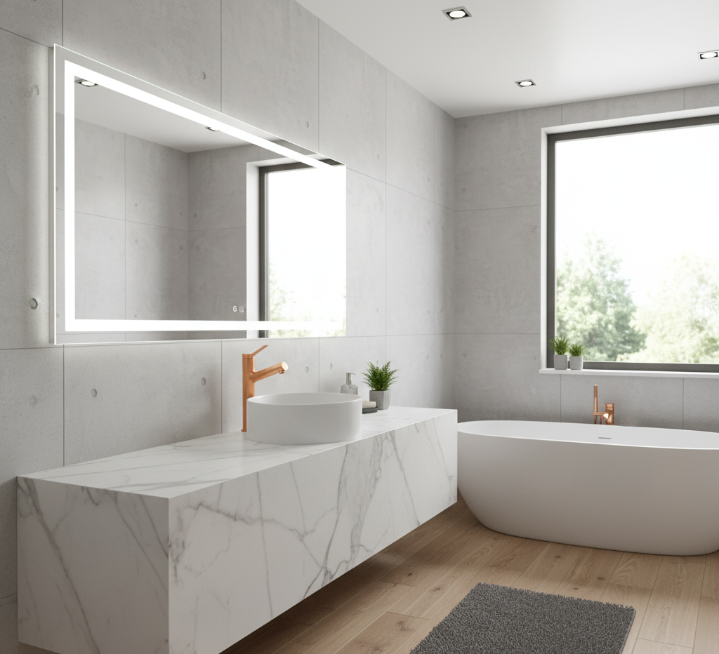 LUNA SERIES - TALL BATHROOM FAUCET, A MINIMALIST SILHOUETTE WITH A CALM, ARCHITECTURAL PRESENCE.