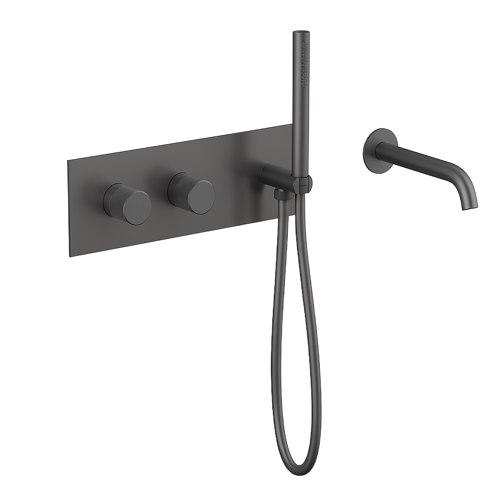 YC-SH8072-2 – Elegant Shower System, Modern Wall-Mounted Tub Filler with Hand Shower