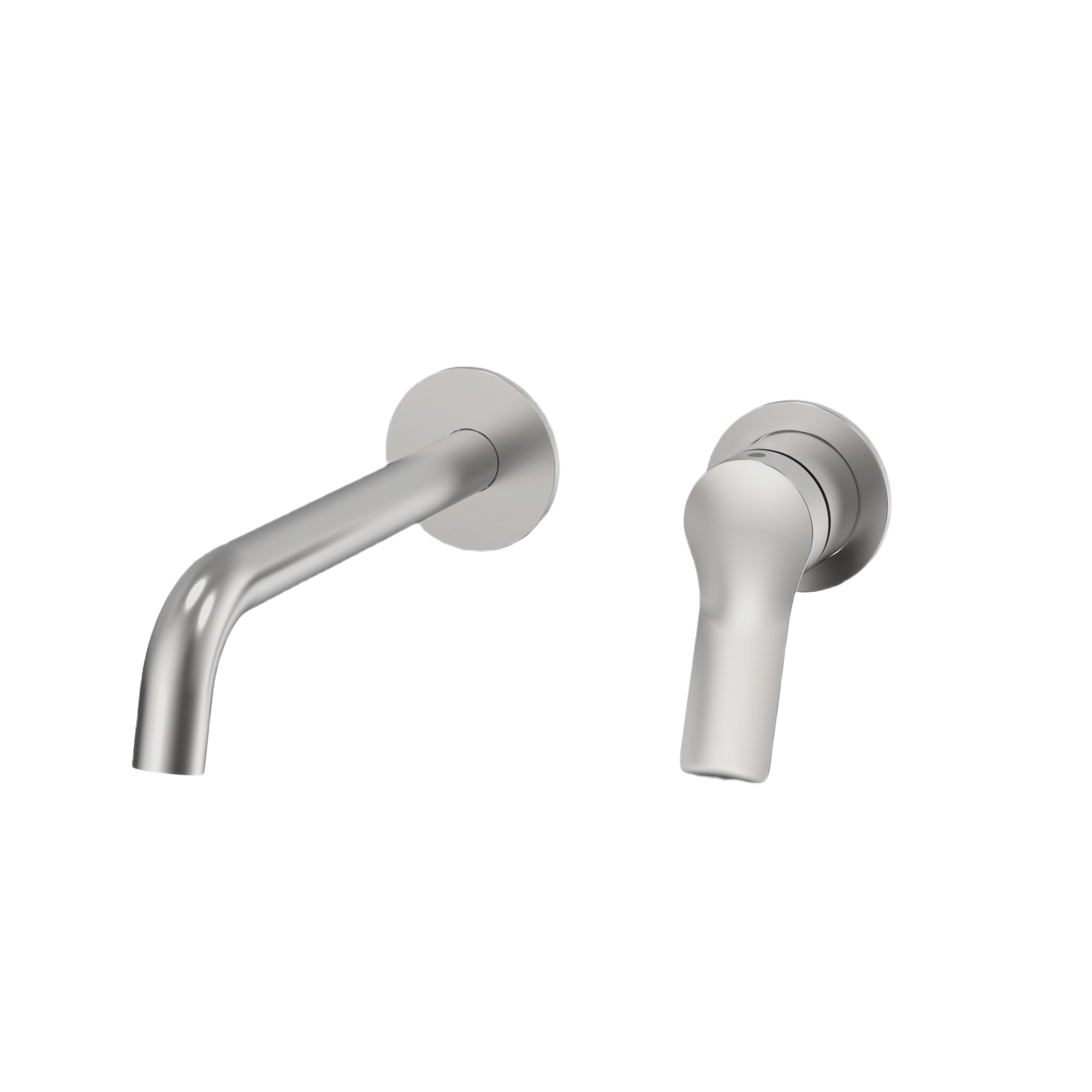 LUNA SERIES – WALL MOUNTED BATHROOM FAUCET WITH CURVED SPOUT AND SCULPTED CONTROL HANDLE