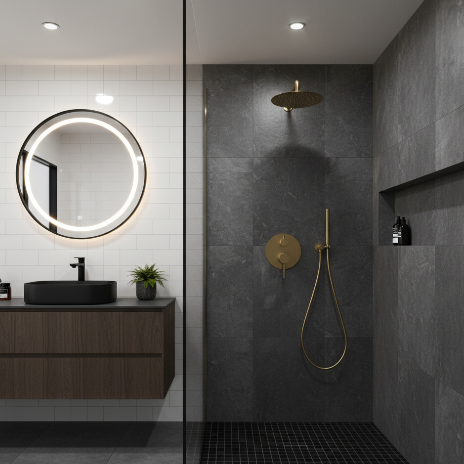 YC-8064 Dual Function Shower Set – Rain Head and Handheld