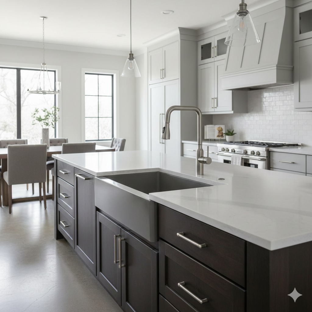 YC-8267 – Premium Kitchen Faucet, Modern Square Design, Brushed Steel