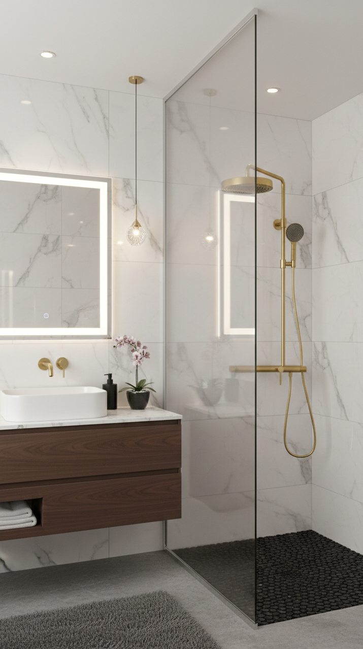 YC-RT7700 – Elegant Shower System – Complete Rainfall and Hand Shower Combo