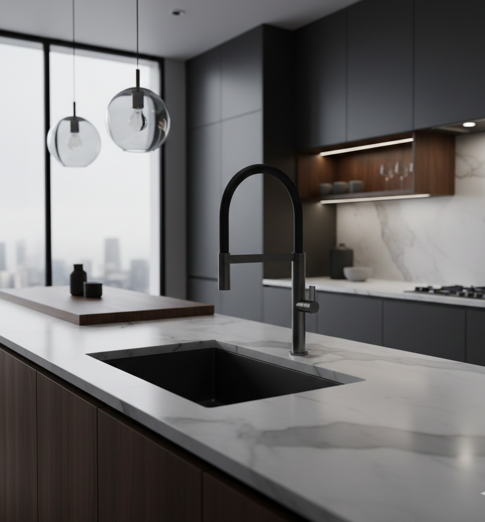 YC-8224 – Modern Square Kitchen Faucet