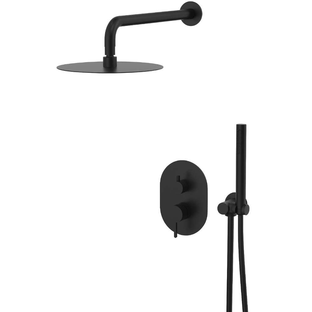 YC-81114 Contemporary Shower Set – Rain Shower Head with Handheld Sprayer and Mixer Valve