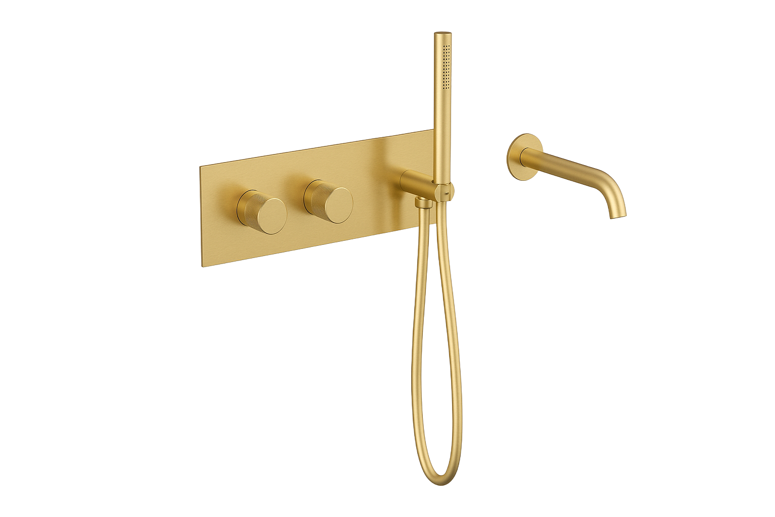 ALESSIA SERIES – TUB SPOUT AND HAND SPRAYER SET, REFINED WALL MOUNT DESIGN WITH ELEGANCE
