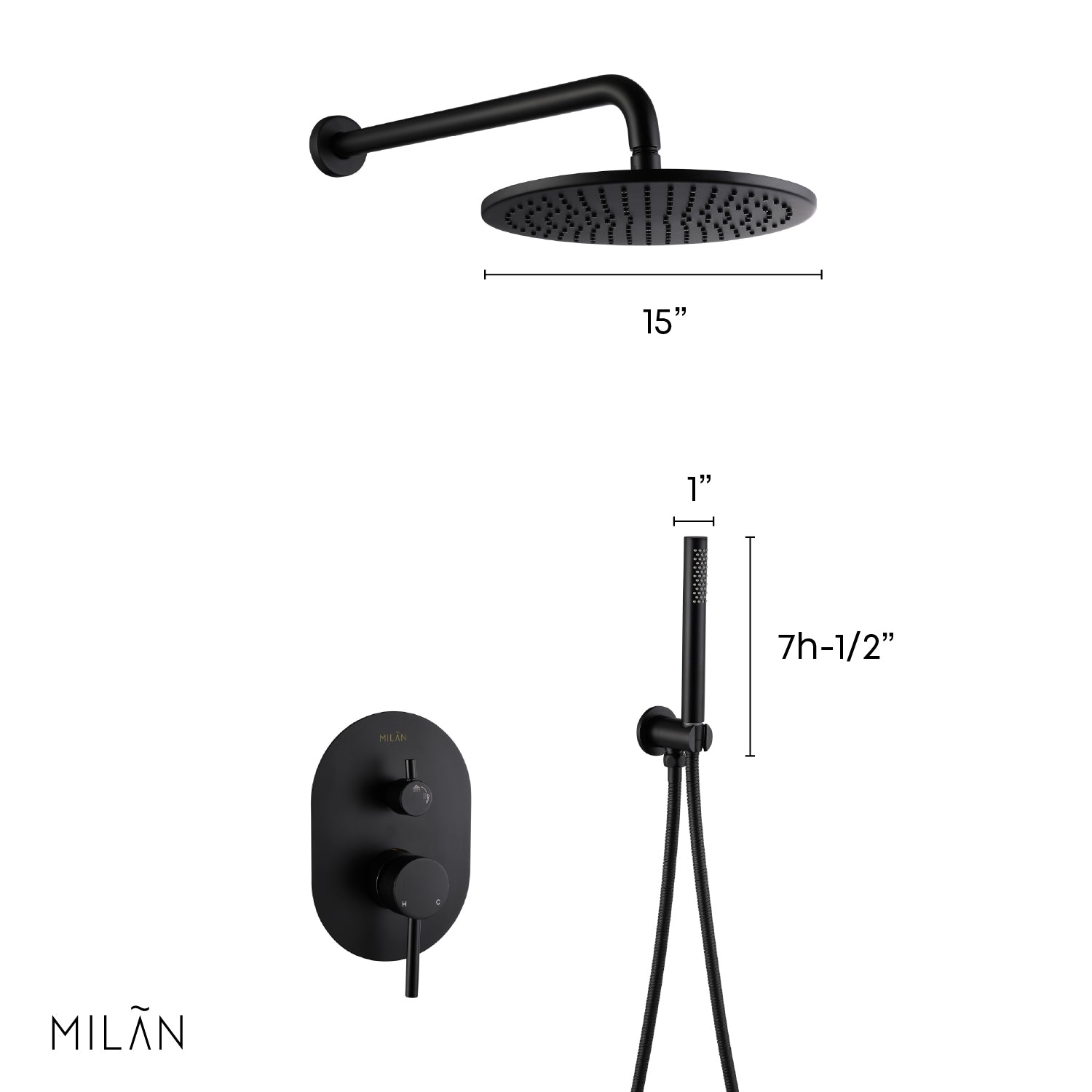 Katarina Wall-Mounted Rain Shower Combo - Luxury, Safety, and Performance
