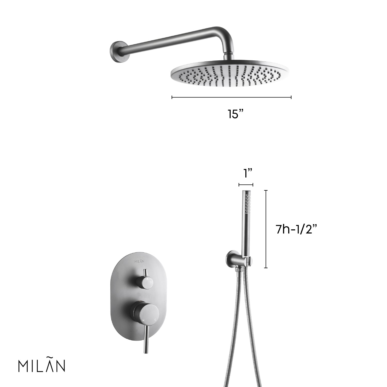 Katarina Wall-Mounted Rain Shower Combo - Luxury, Safety, and Performance