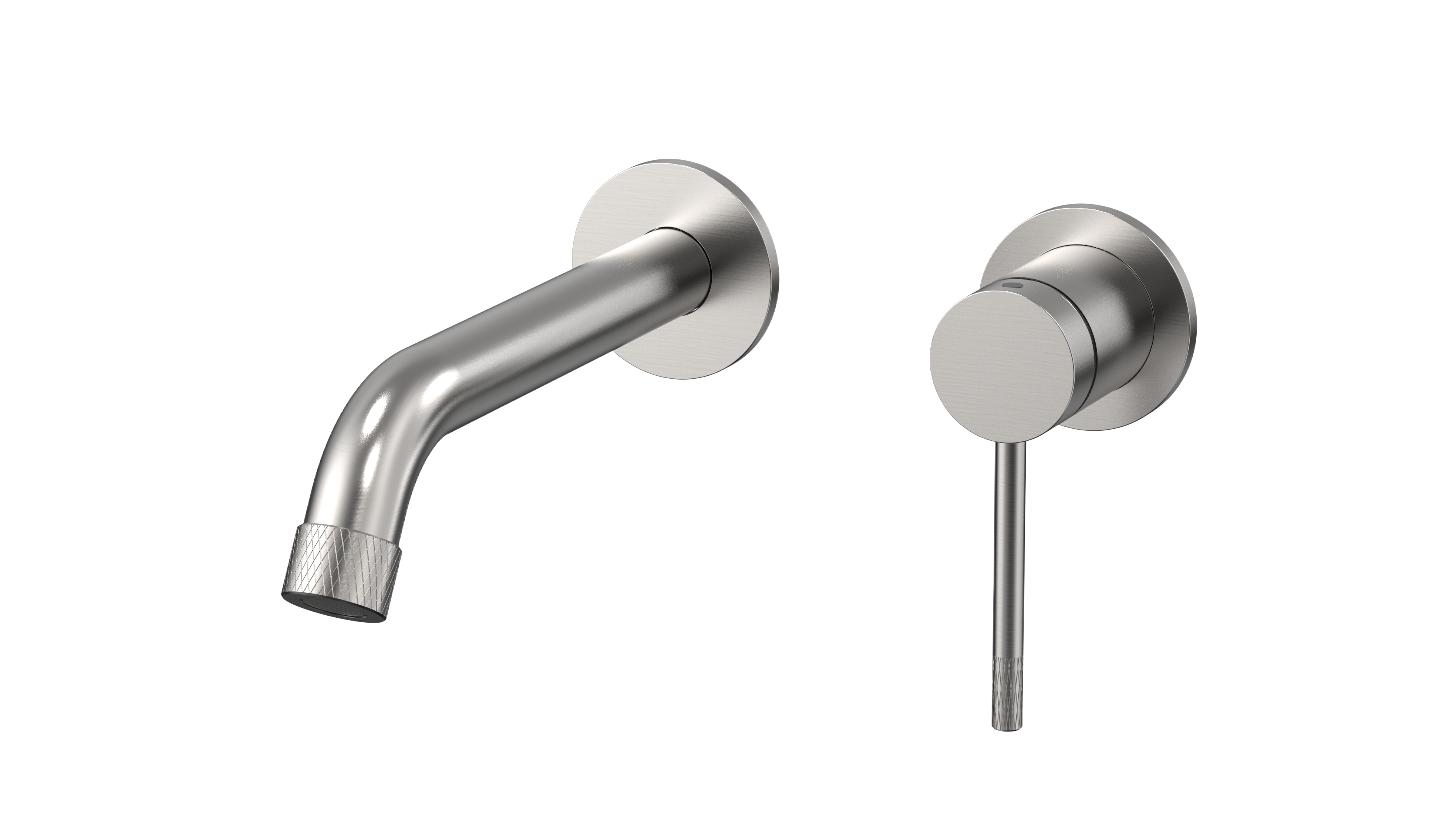 SERENA SERIES – WALL MOUNTED BATHROOM FAUCET WITH CURVED SPOUT AND SINGLE LEVER CONTROL