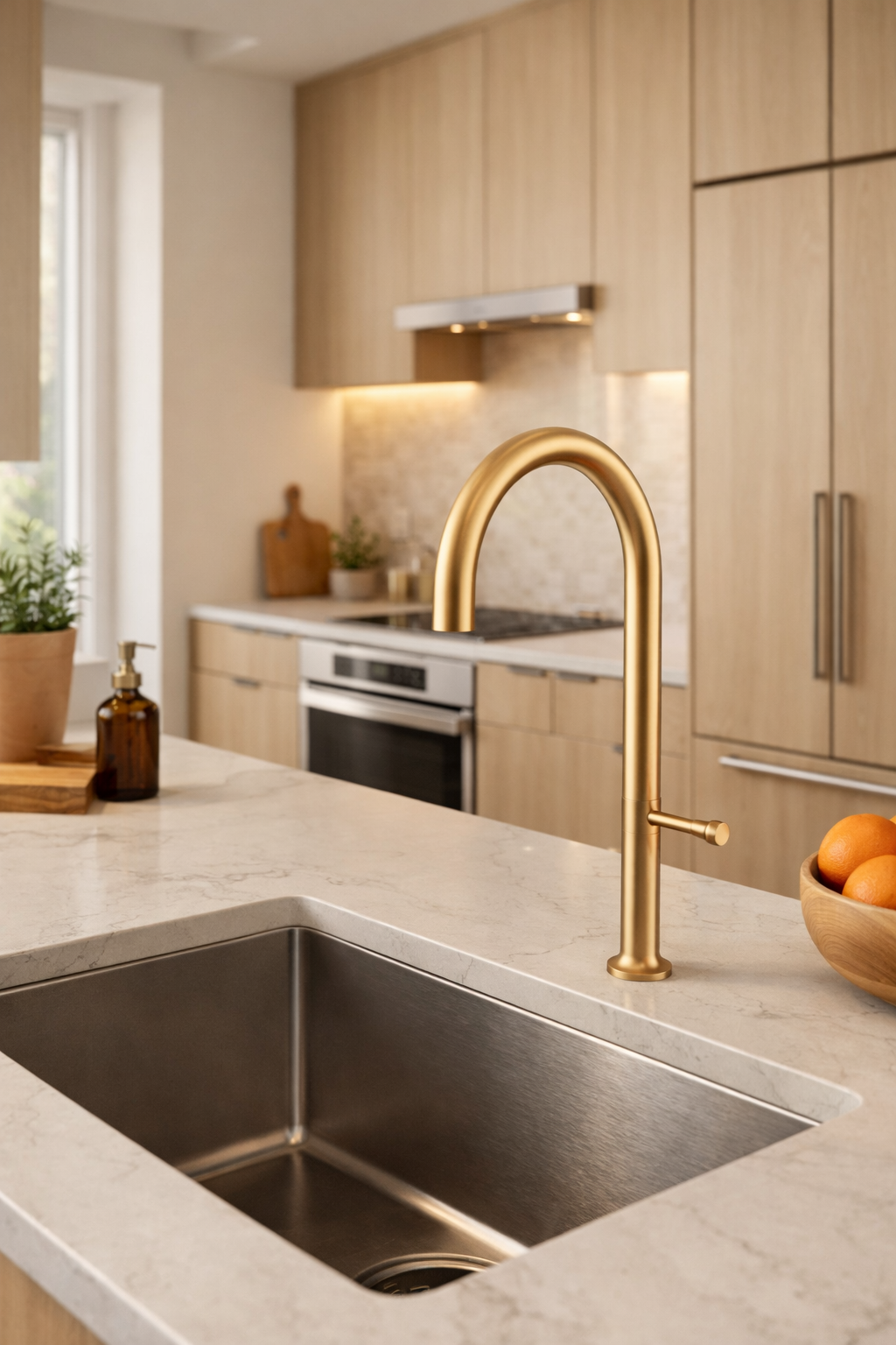 CAMILLA SERIES – KITCHEN FAUCET, A SMOOTH FIXED SPOUT DESIGN WITH UNDERSTATED, TIMELESS ELEGANCE.