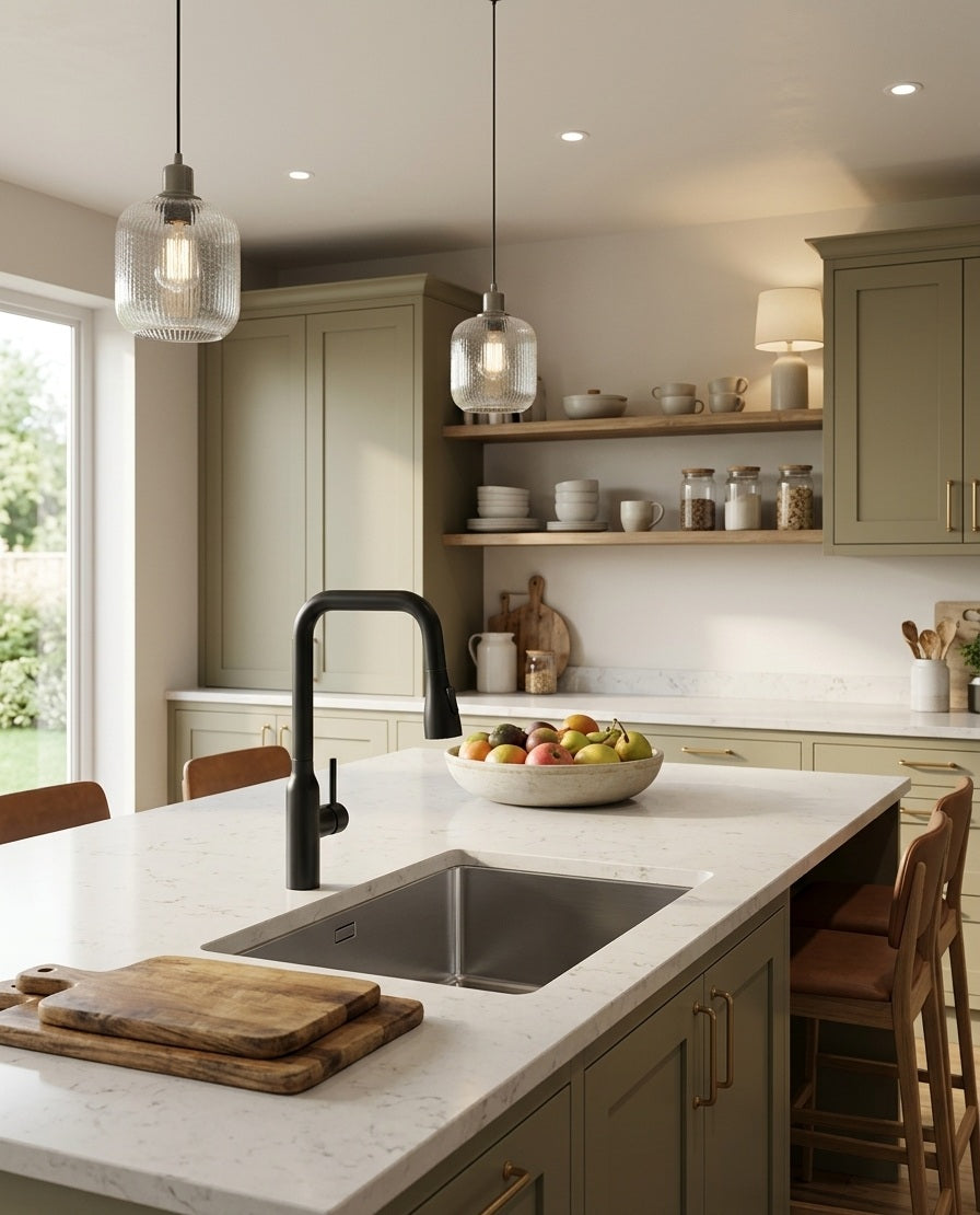 CAMILLA SERIES – KITCHEN FAUCET, A BOLD PULL DOWN DESIGN WITH A CLEAN, ARCHITECTURAL FORM.