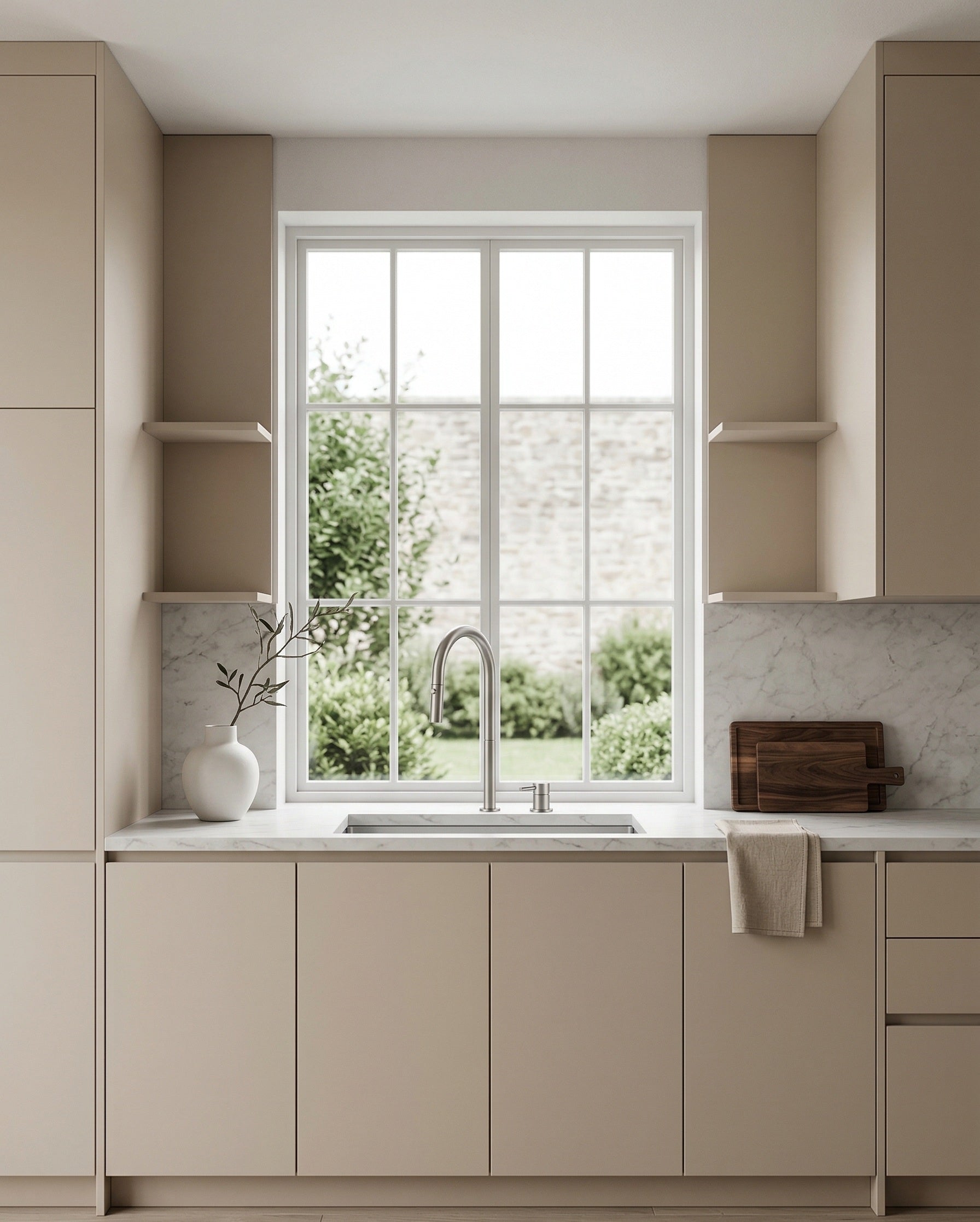 CAMILLA SERIES – KITCHEN FAUCET, A SLEEK PULL DOWN FORM WITH A SEPARATE VALVE.