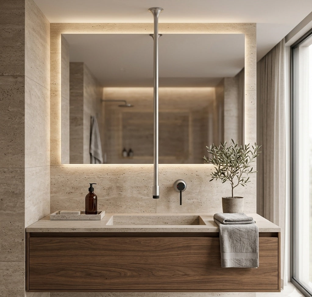 VALENTINA SERIES – CEILING MOUNT BATHROOM FAUCET WITH VERTICAL FORM AND SMOOTH WATER FLOW