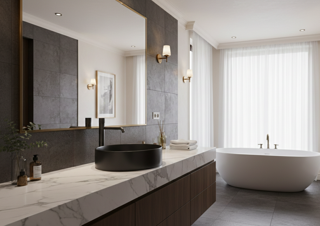 ALESSIA SERIES - BATHROOM FAUCET, A BOLD CYLINDRICAL FORM WITH REFINED, MODERN PRESENCE.
