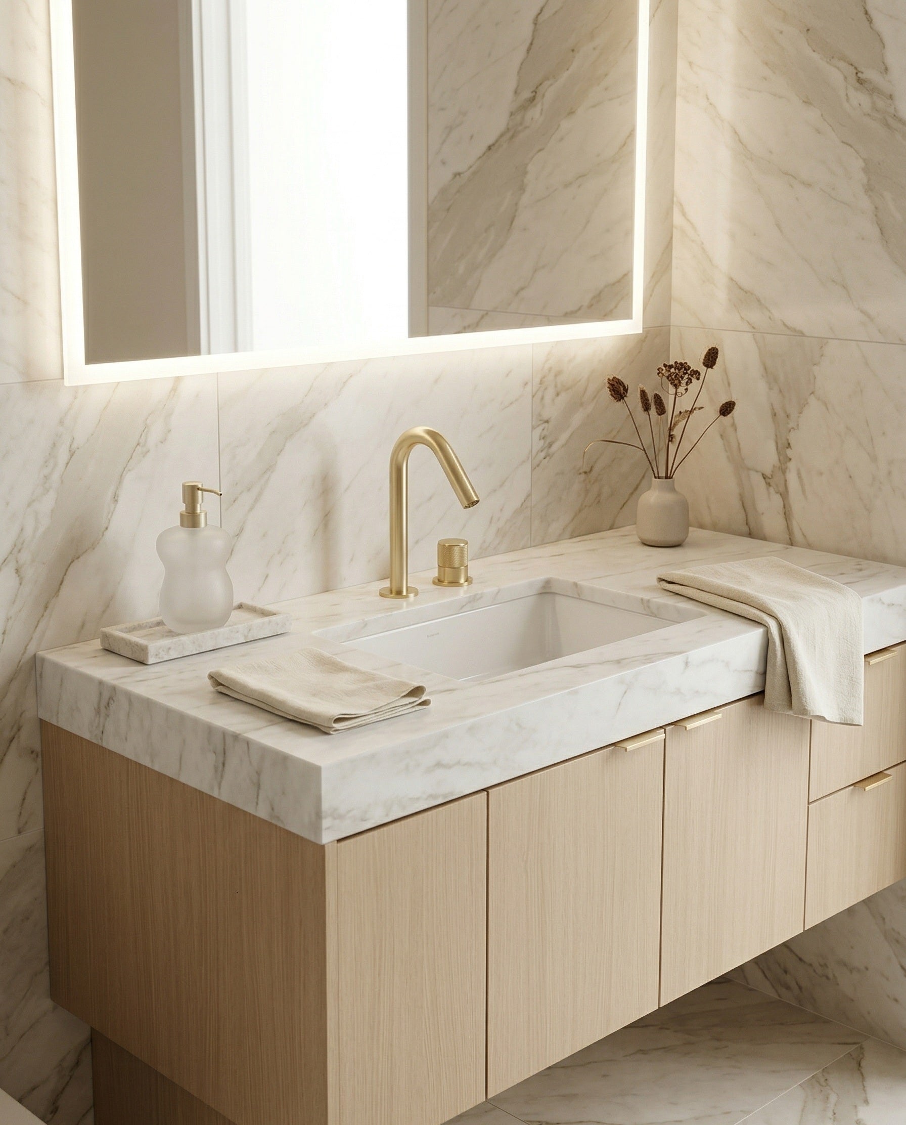 ALESSIA SERIES – BATHROOM FAUCET WITH SEPARATE VALVE, A COMPOSED TWO PIECE DESIGN FOCUSED ON CONTROL.