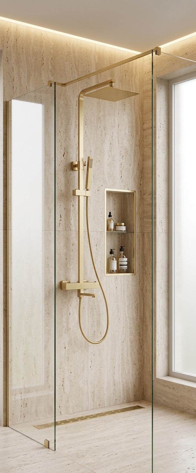 FRANCESCA SERIES – SHOWER SET WITH HAND SPRAYER AND SPOUT, CLEAN GEOMETRY WITH REFINED DAILY USE