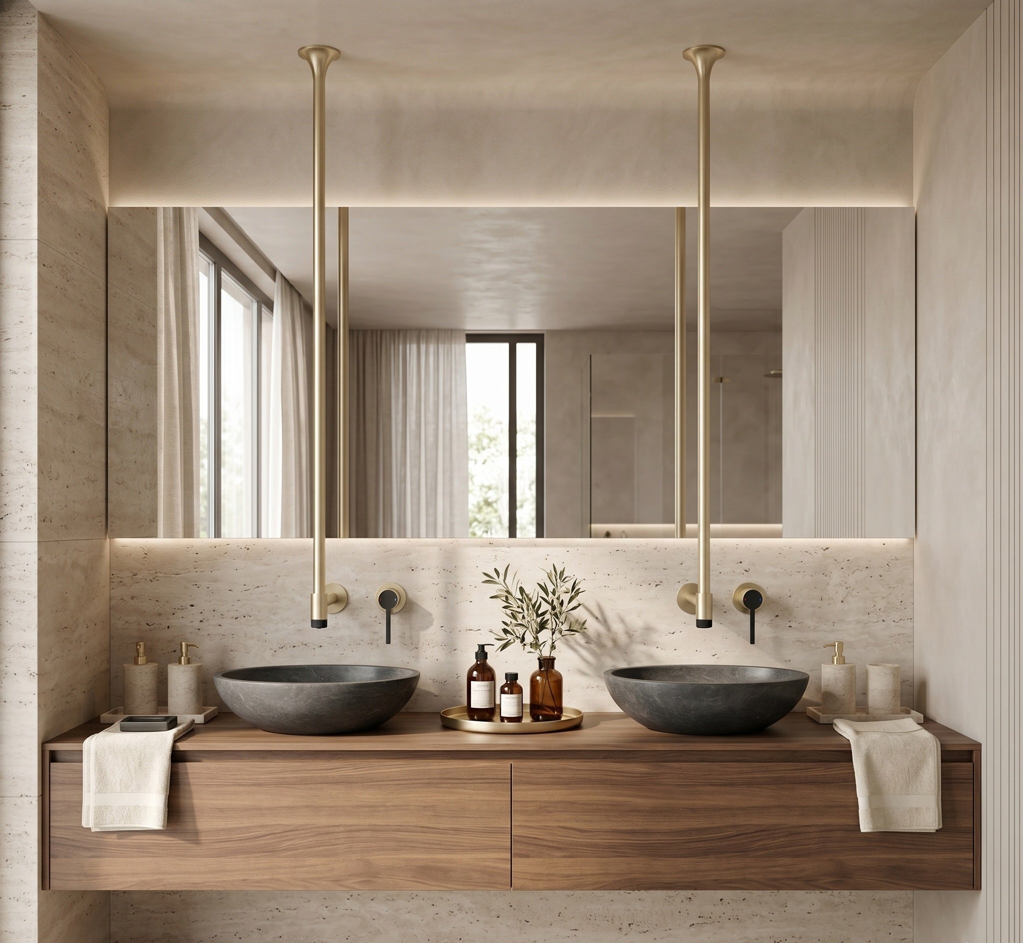 VALENTINA SERIES – CEILING MOUNT BATHROOM FAUCET WITH VERTICAL FORM AND SMOOTH WATER FLOW