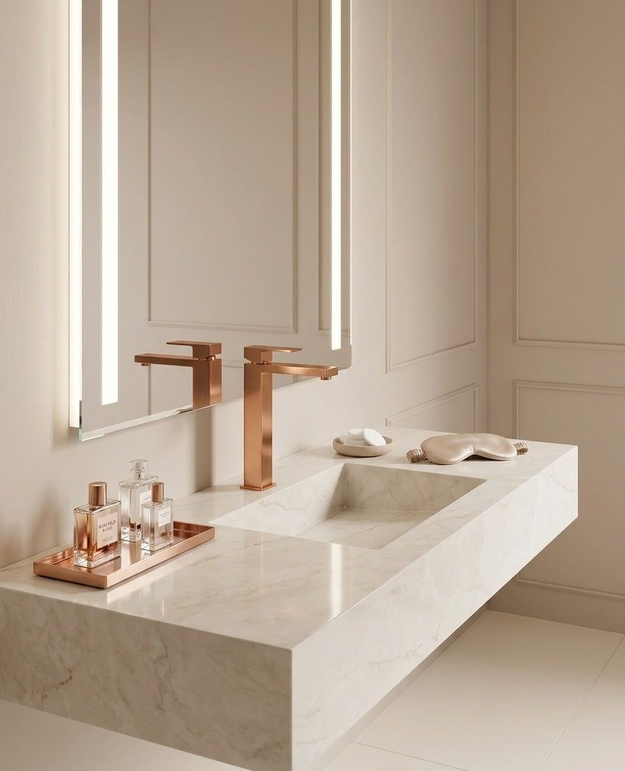 FRANCESCA SERIES – TALL BATHROOM FAUCET WITH BOLD SQUARE LINES AND A CLEAN MODERN SILHOUETTE
