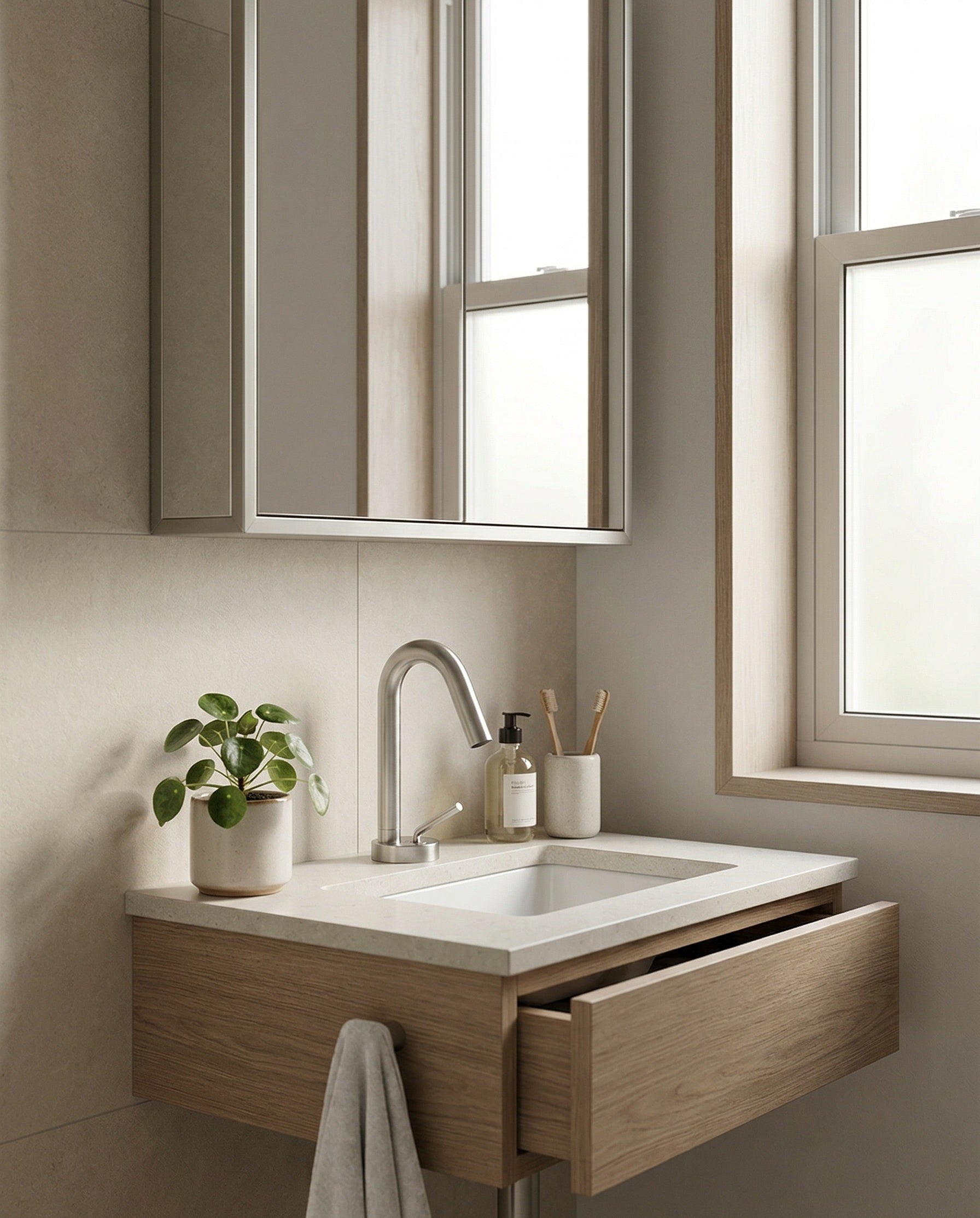 AURORA SERIES – BATHROOM FAUCET, A GRACEFUL ARC DESIGNED TO FEEL LIGHT AND INTENTIONAL.